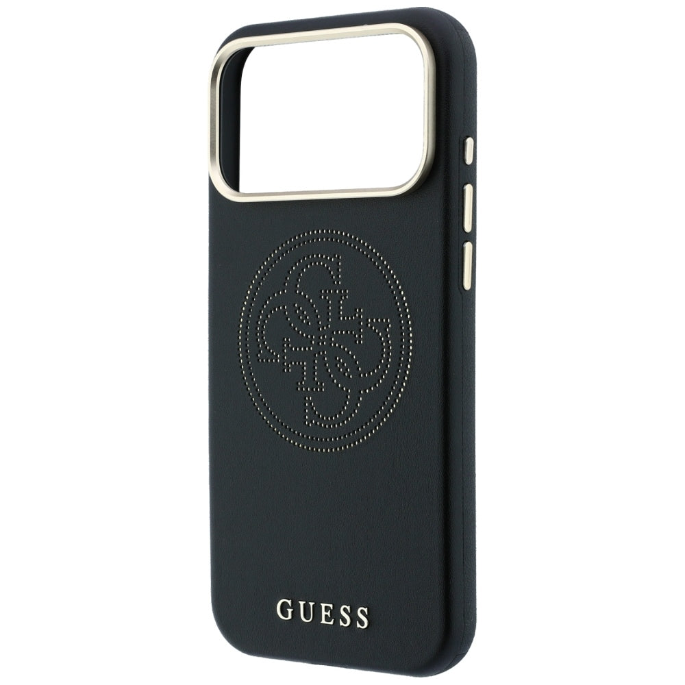 Husa MagSafe pentru Apple iPhone 18 Pro Max / 17 Pro Max, Guess, Perforated 4G, Neagra