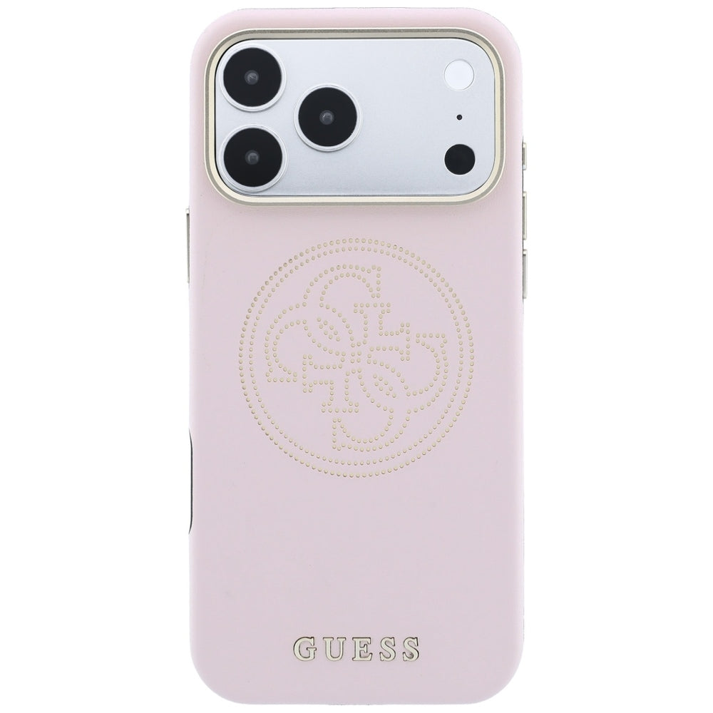 Husa MagSafe pentru Apple iPhone 18 Pro Max / 17 Pro Max, Guess, Perforated 4G, Roz