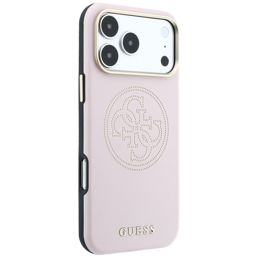 Husa MagSafe pentru Apple iPhone 18 Pro Max / 17 Pro Max, Guess, Perforated 4G, Roz