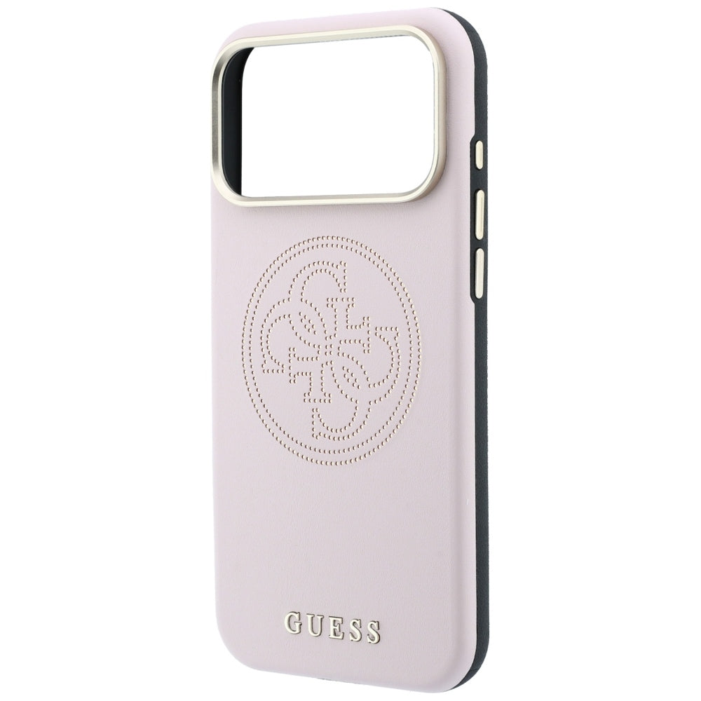 Husa MagSafe pentru Apple iPhone 18 Pro Max / 17 Pro Max, Guess, Perforated 4G, Roz