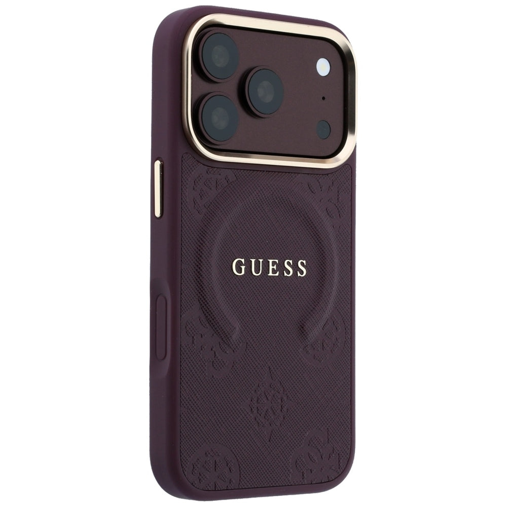 Husa MagSafe pentru Apple iPhone 18 Pro Max / 17 Pro Max, Guess, Saffiano Peony Ring, Visinie