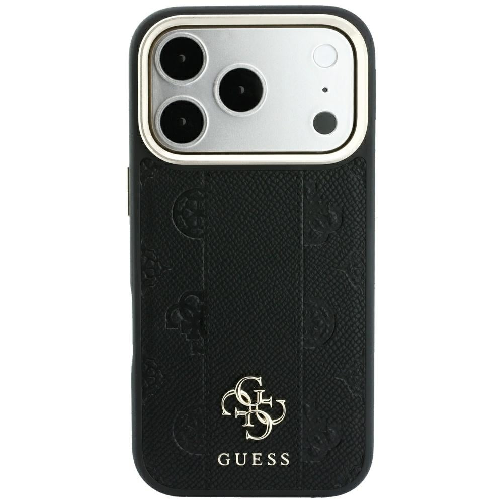 Husa MagSafe pentru Apple iPhone 18 Pro Max / 17 Pro Max, Guess, Stripe Peony 4G, Neagra