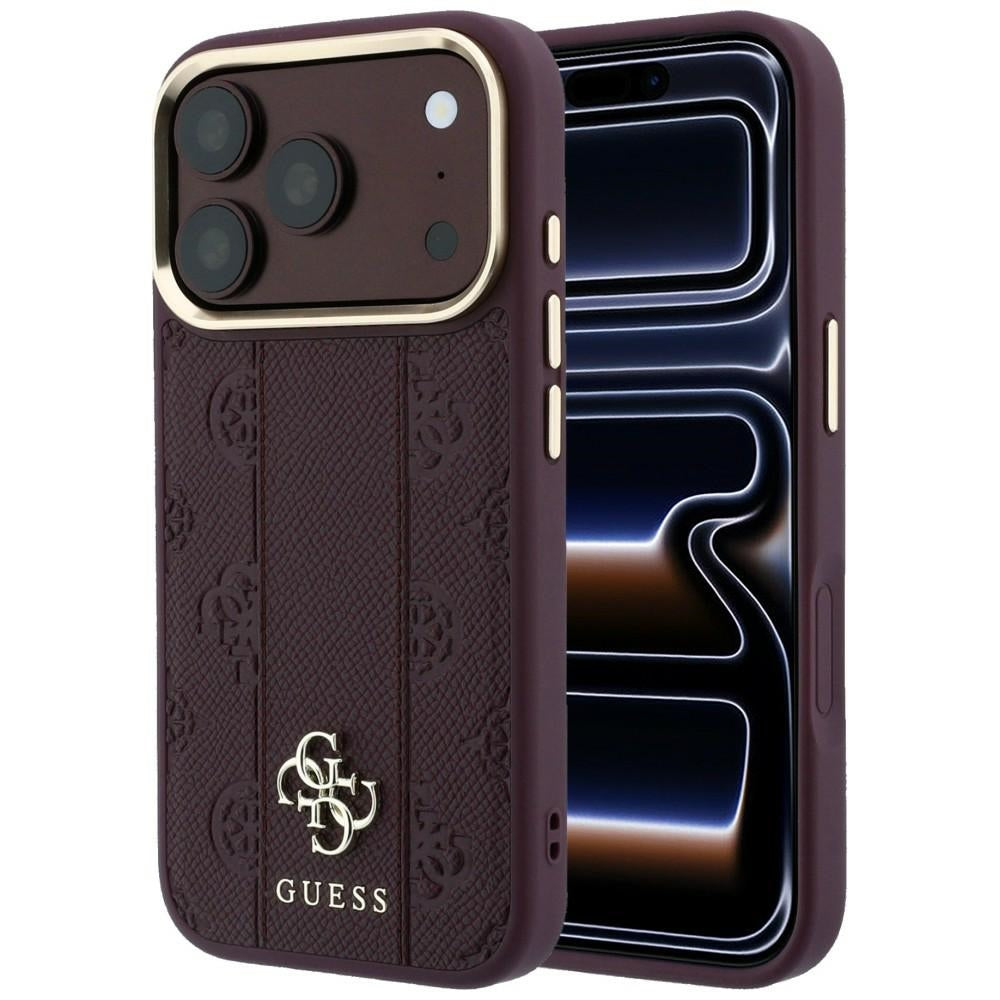 Husa MagSafe pentru Apple iPhone 18 Pro Max / 17 Pro Max, Guess, Stripe Peony 4G, Visinie