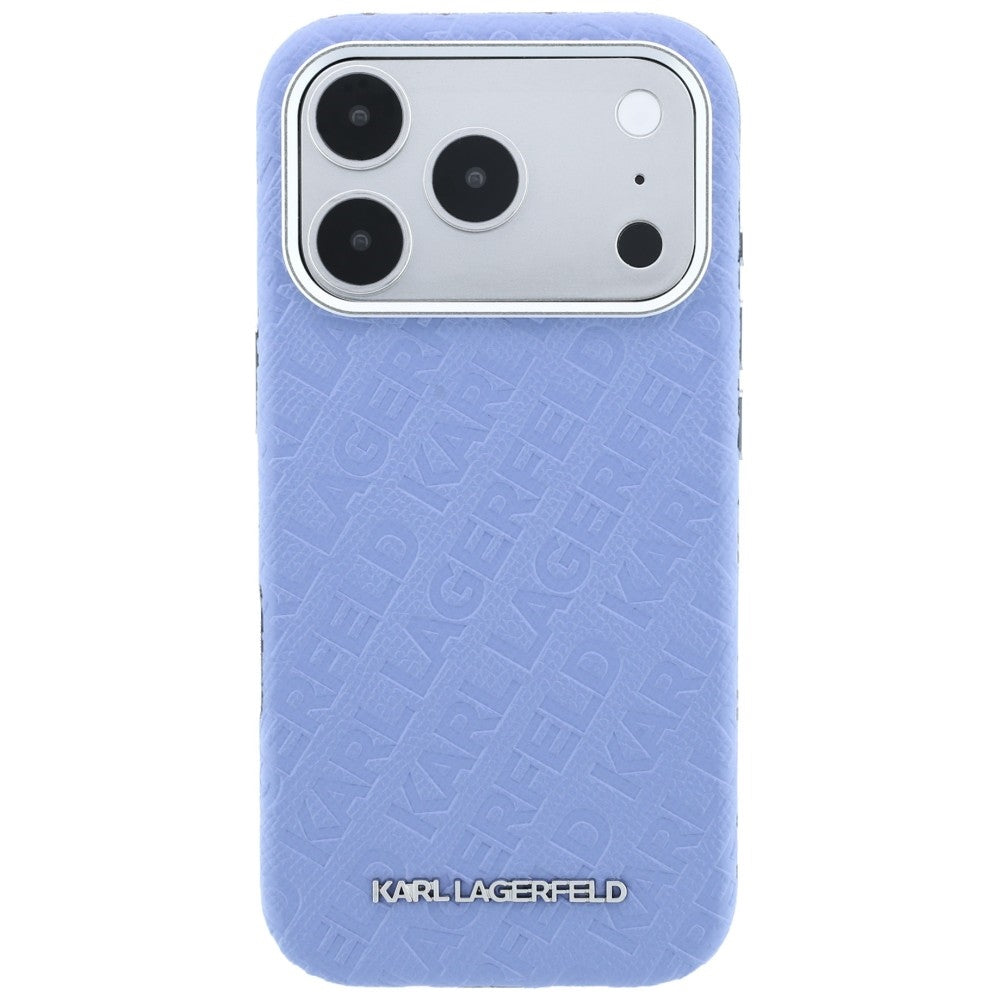 Husa MagSafe pentru Apple iPhone 18 Pro Max / 17 Pro Max, Karl Lagerfeld, Grained Metal Logo, Albastra