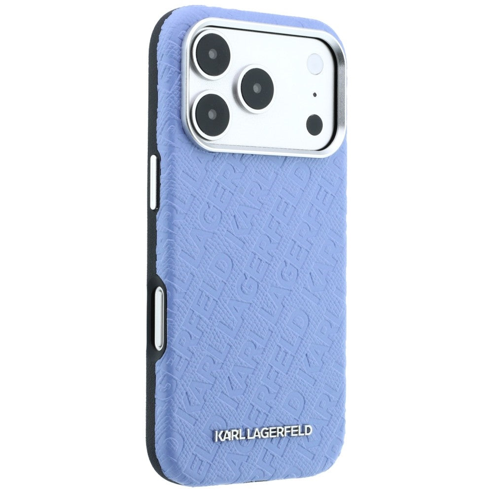 Husa MagSafe pentru Apple iPhone 18 Pro Max / 17 Pro Max, Karl Lagerfeld, Grained Metal Logo, Albastra