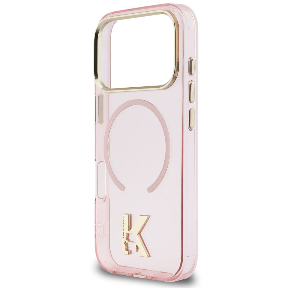 Husa MagSafe pentru Apple iPhone 18 Pro Max / 17 Pro Max, Karl Lagerfeld, IML Karl Head Logo, Roz