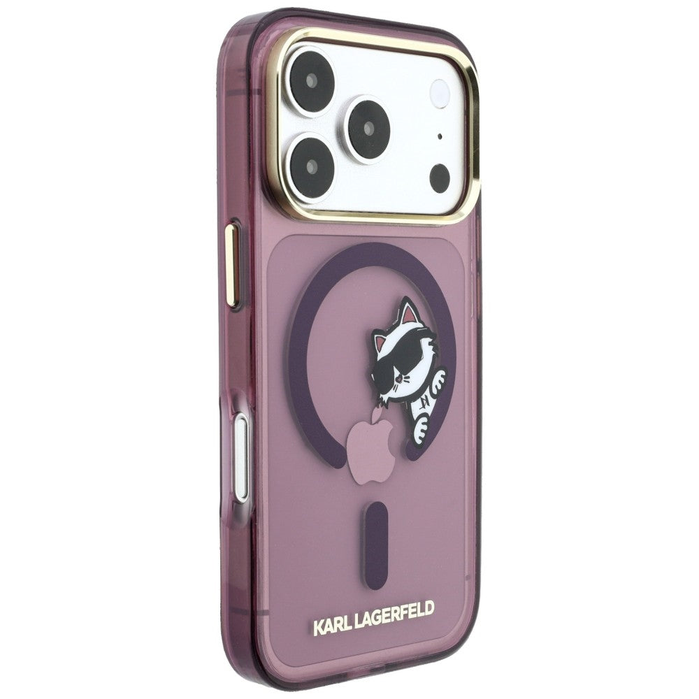 Husa MagSafe pentru Apple iPhone 18 Pro Max / 17 Pro Max, Karl Lagerfeld, IML Peekaboo Print and Metal Frame, Visinie