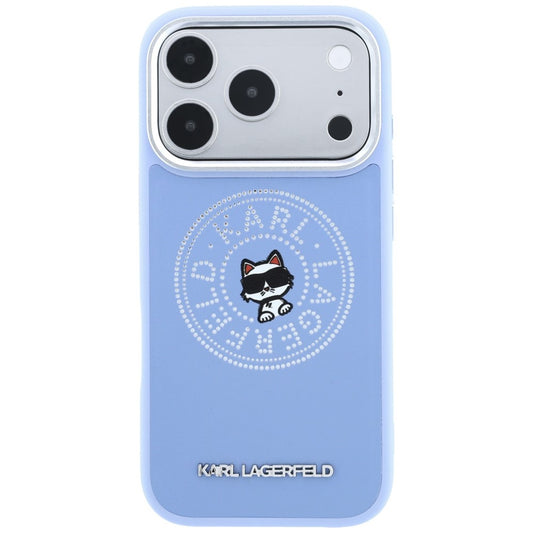 Husa MagSafe pentru Apple iPhone 18 Pro Max / 17 Pro Max, Karl Lagerfeld, Point and Choupette Sketch, Bleu