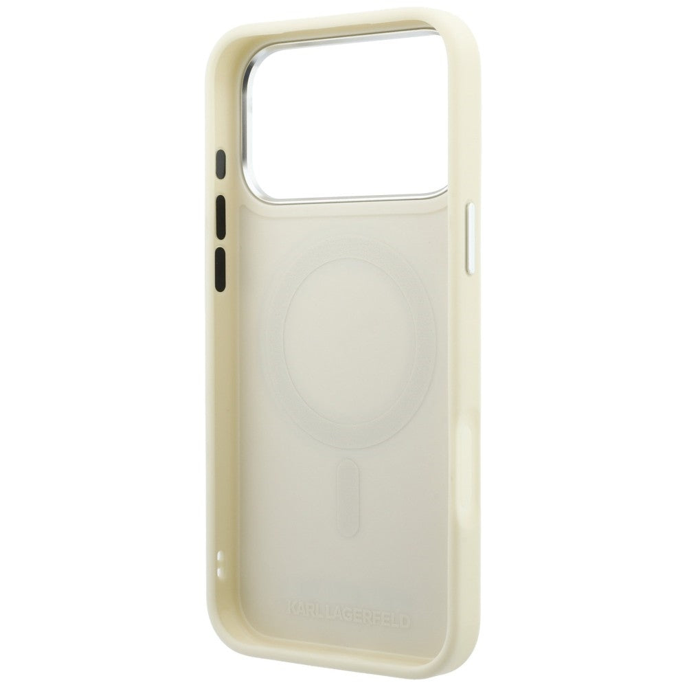 Husa MagSafe pentru Apple iPhone 18 Pro Max / 17 Pro Max, Karl Lagerfeld, Ring Stand 360 Saffiano, Bej