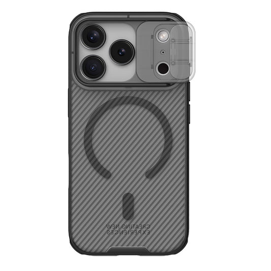 Husa MagSafe pentru Apple iPhone 18 Pro Max / 17 Pro Max, Nillkin, CamShield Pro, Neagra Transparenta