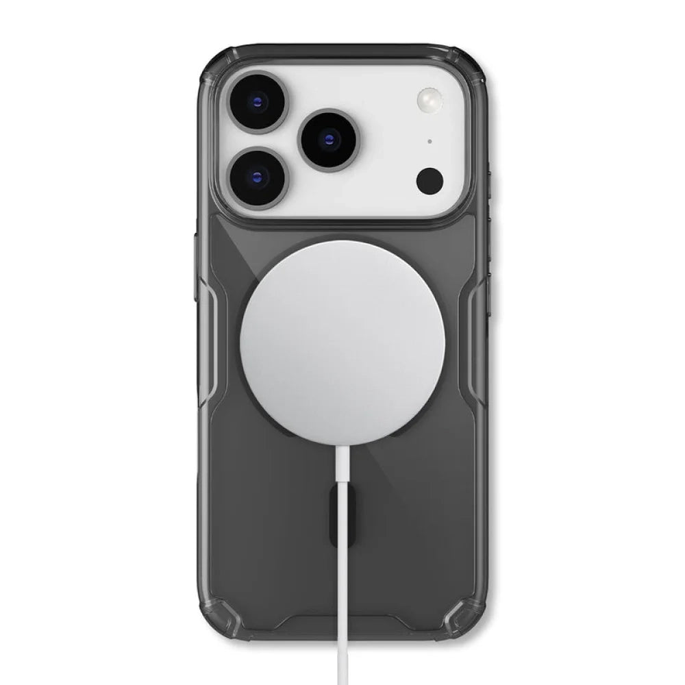 Husa MagSafe pentru Apple iPhone 18 Pro Max / 17 Pro Max, Nillkin, Nature Pro, Neagra Transparenta