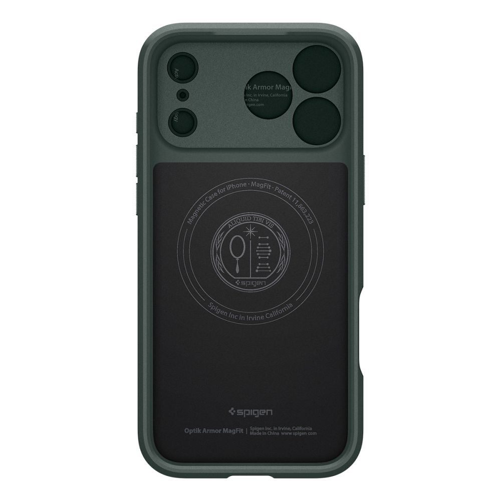 Husa MagSafe pentru Apple iPhone 18 Pro Max / 17 Pro Max, Spigen, Optik Armor, Verde ACS09901