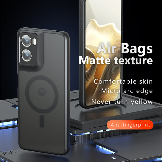 Husa MagSafe pentru Motorola Moto G06, Techsuit, PureFrost, Neagra Satinata