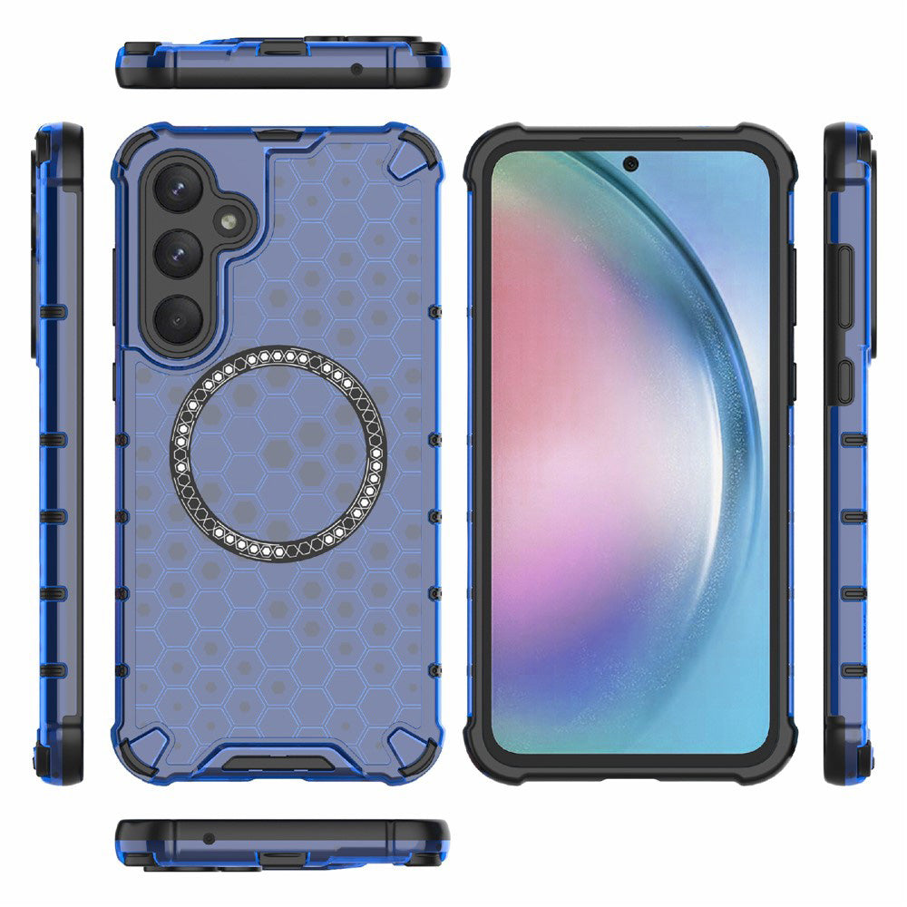 Husa MagSafe pentru Samsung Galaxy A26 A266, Techsuit, HoneyComb Shield, Albastra