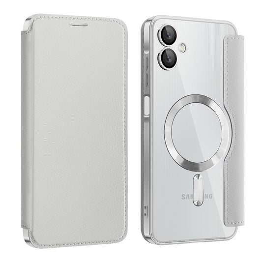 Husa MagSafe pentru Samsung Galaxy A06 A065, Techsuit, SmartMag Book, Gri