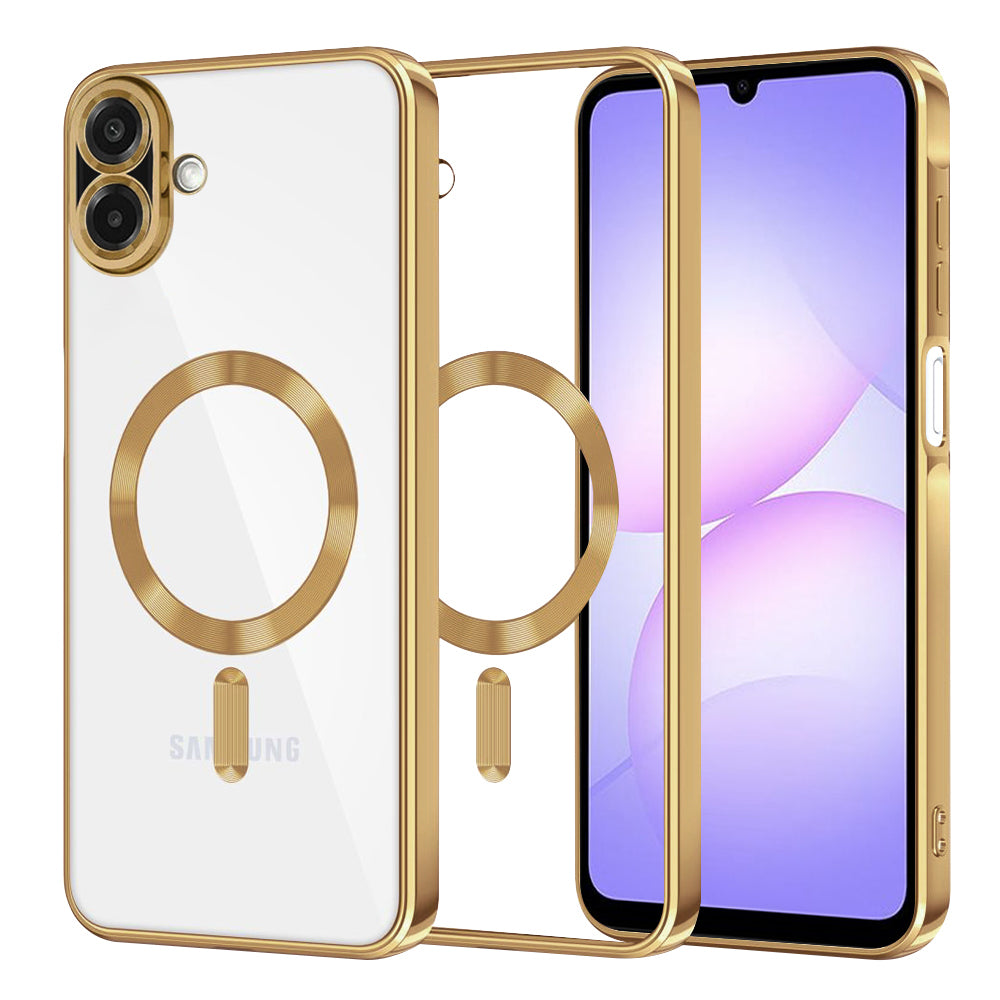 Husa MagSafe pentru Samsung Galaxy A07 4G A075, Techsuit, Luxury Crystal, Aurie