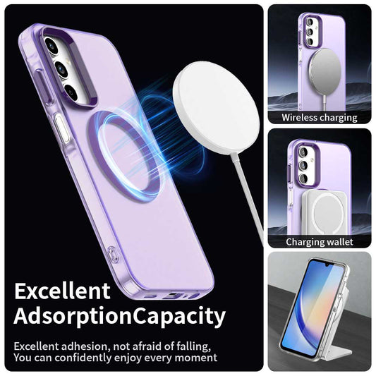 Husa MagSafe pentru Samsung Galaxy A15 5G A156 / A15 A155, Techsuit, CandyCase, Mov
