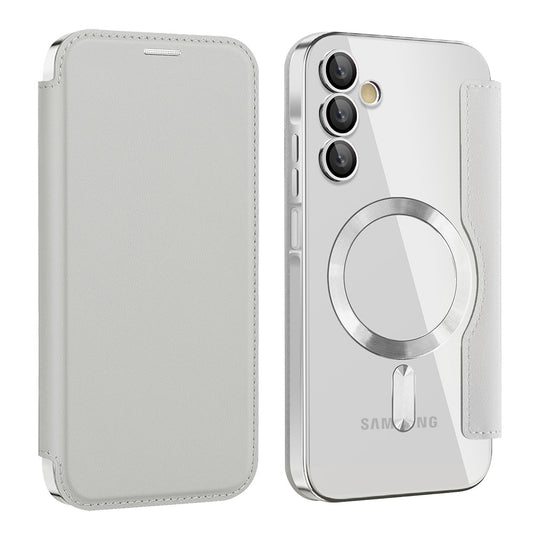 Husa MagSafe pentru Samsung Galaxy A15 5G A156 / A15 A155, Techsuit, SmartMag Book, Gri