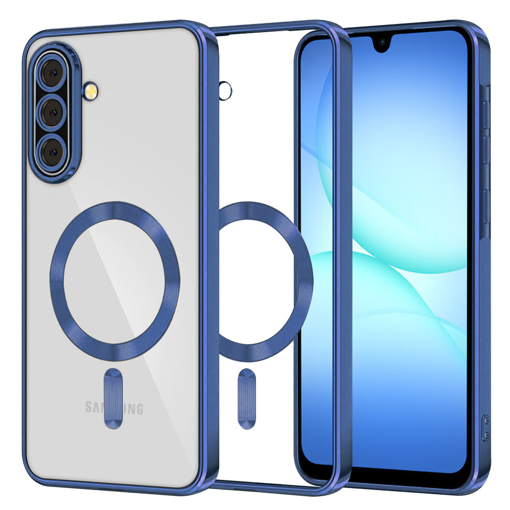 Husa MagSafe pentru Samsung Galaxy A18 5G A186 / A18 4G A185 / F17 / M17 / A17 4G A175, Techsuit, Luxury Crystal, Albastra Inchis