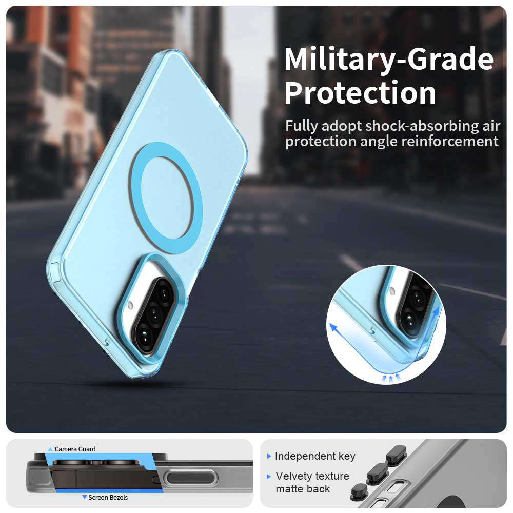 Husa MagSafe pentru Samsung Galaxy A18 5G A186 / A18 4G A185 / F17 / M17 / A17 4G A175, Techsuit, CandyCase, Albastra