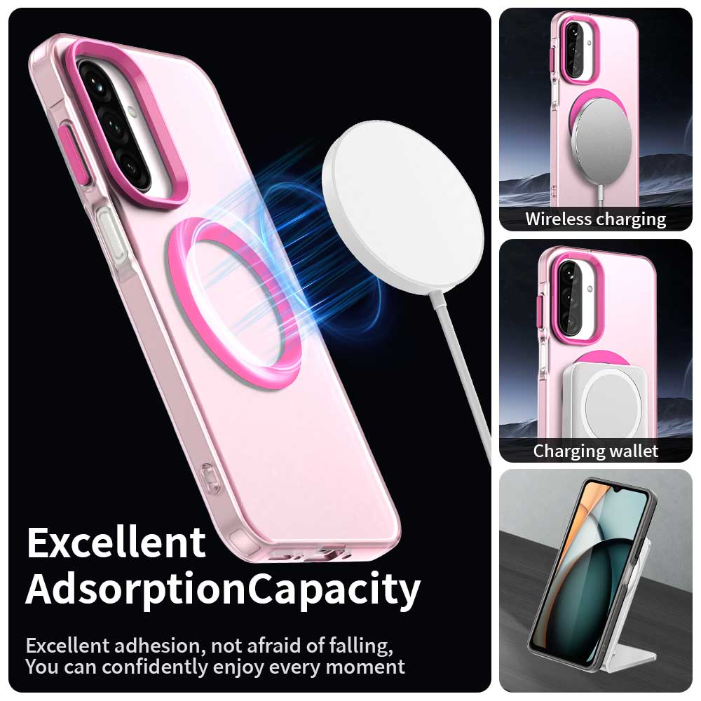 Husa MagSafe pentru Samsung Galaxy A18 5G A186 / A18 4G A185 / F17 / M17 / A17 4G A175, Techsuit, CandyCase, Roz