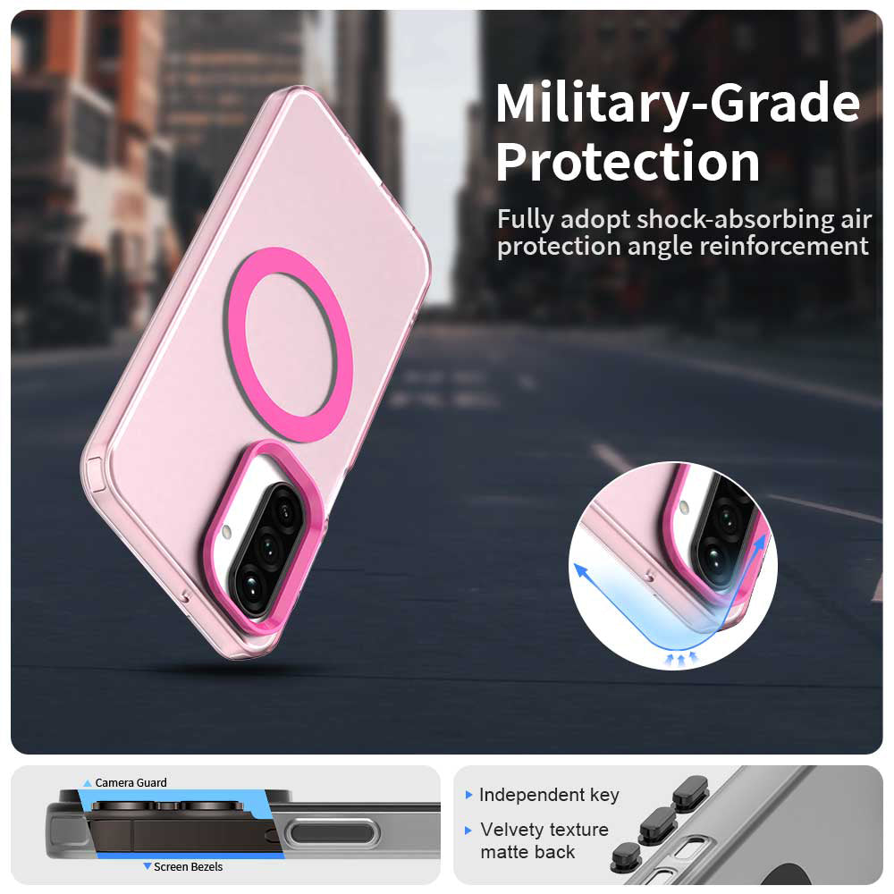 Husa MagSafe pentru Samsung Galaxy A18 5G A186 / A18 4G A185 / F17 / M17 / A17 4G A175, Techsuit, CandyCase, Roz