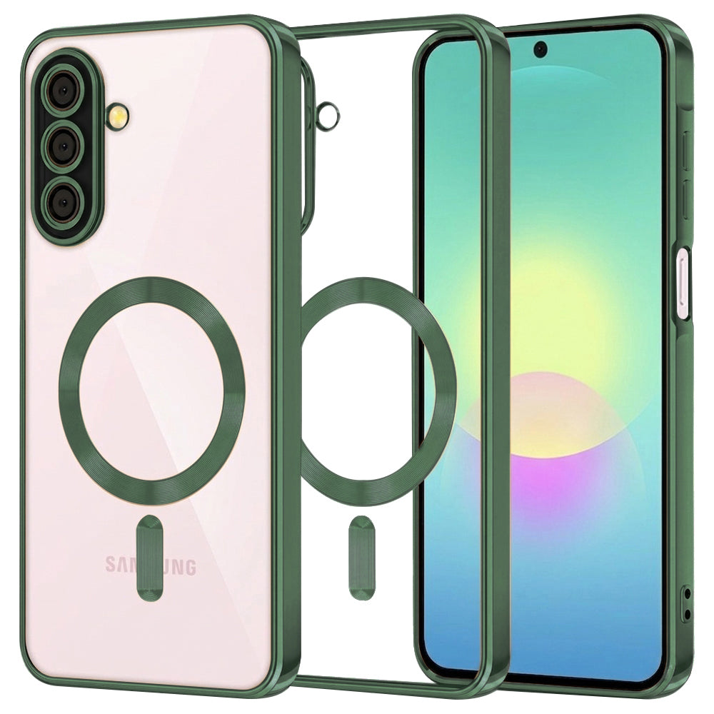 Husa MagSafe pentru Samsung Galaxy A27 5G, Techsuit, Luxury Crystal, Verde Inchis