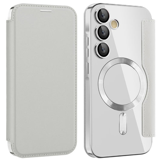 Husa MagSafe pentru Samsung Galaxy A35 5G A356, Techsuit, SmartMag Book, Gri