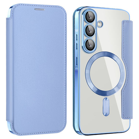 Husa MagSafe pentru Samsung Galaxy A36 A366, Techsuit, SmartMag Book, Bleu