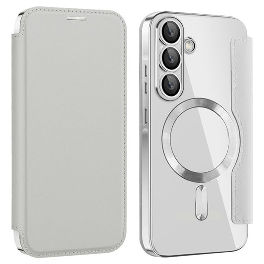 Husa MagSafe pentru Samsung Galaxy A36 A366, Techsuit, SmartMag Book, Gri
