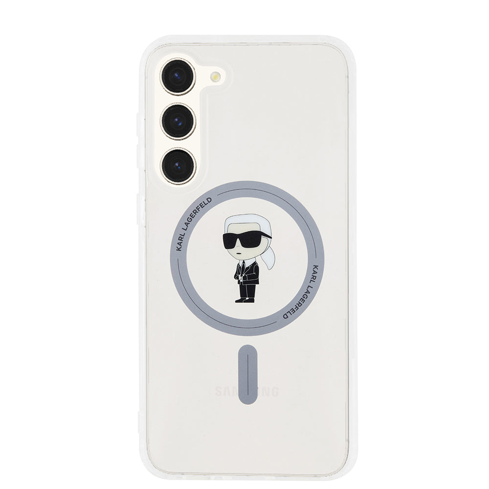 Husa MagSafe pentru Samsung Galaxy S23+ S916, Karl Lagerfeld, IML Ikonik Karl, Transparenta