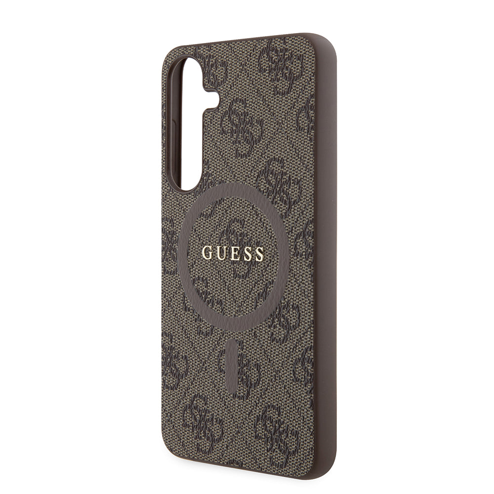Husa MagSafe pentru Samsung Galaxy S24+ S926, Guess, 4G Collection, Maro