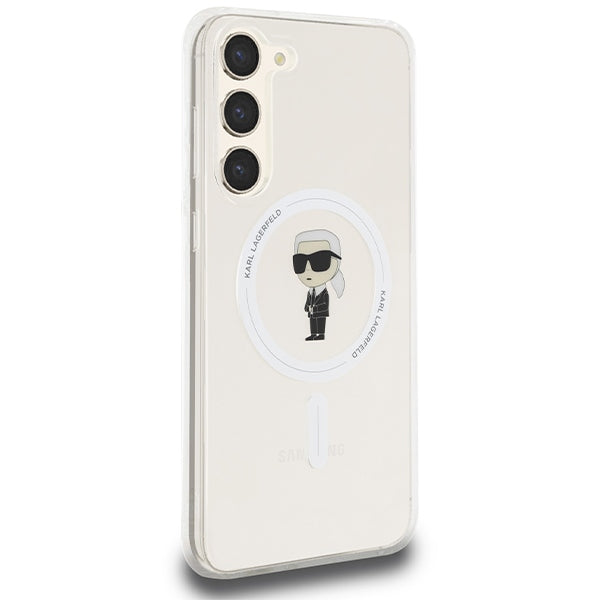 Husa MagSafe pentru Samsung Galaxy S24+ S926, Karl Lagerfeld, IML Ikonik Karl, Transparenta