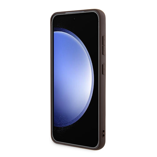 Husa MagSafe pentru Samsung Galaxy S24 S921, Guess, 4G Collection, Maro