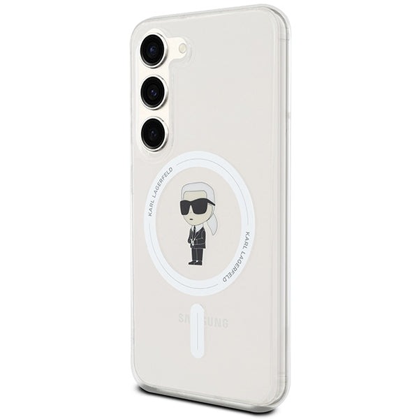 Husa MagSafe pentru Samsung Galaxy S24 S921, Karl Lagerfeld, IML Ikonik Karl, Transparenta