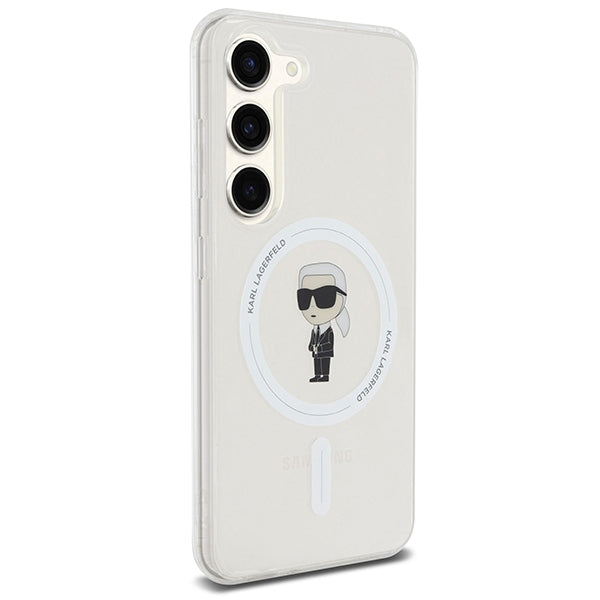 Husa MagSafe pentru Samsung Galaxy S24 S921, Karl Lagerfeld, IML Ikonik Karl, Transparenta