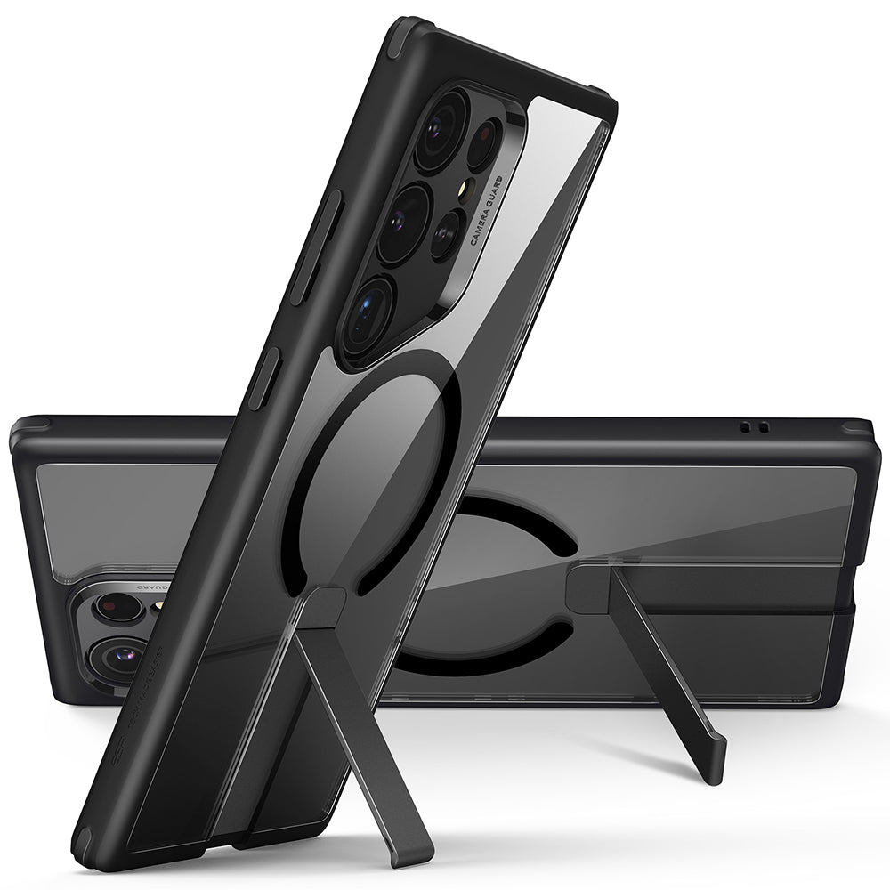 Husa MagSafe pentru Samsung Galaxy S24 Ultra S928, ESR, Boost Flickstand, Neagra Transparenta