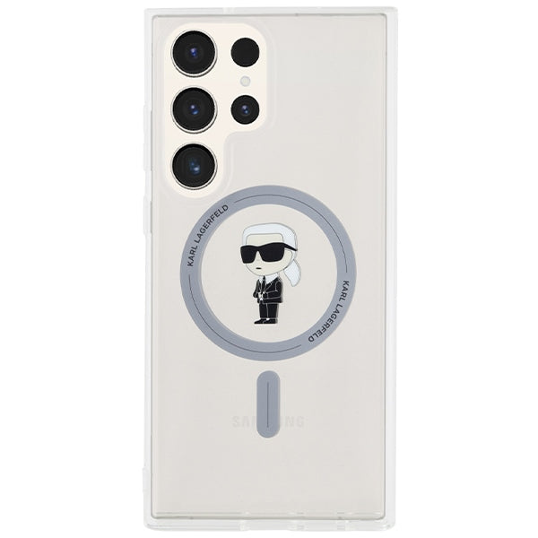 Husa MagSafe pentru Samsung Galaxy S24 Ultra S928, Karl Lagerfeld, IML Ikonik Karl, Transparenta