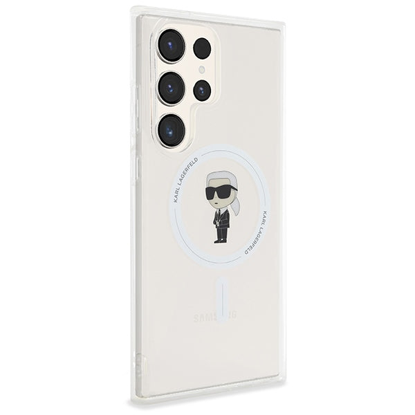 Husa MagSafe pentru Samsung Galaxy S24 Ultra S928, Karl Lagerfeld, IML Ikonik Karl, Transparenta