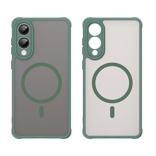 Husa MagSafe pentru Samsung Galaxy S25 Edge S937, Techsuit, HaloFrost II, Verde