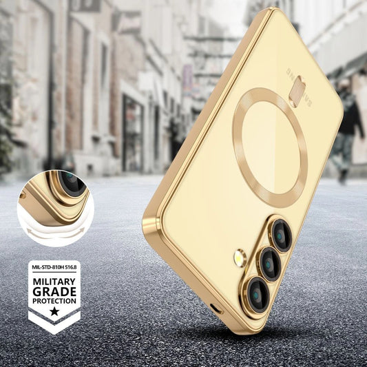 Husa MagSafe pentru Samsung Galaxy S25 Edge S937, Techsuit, Luxury Crystal, Verde Inchis