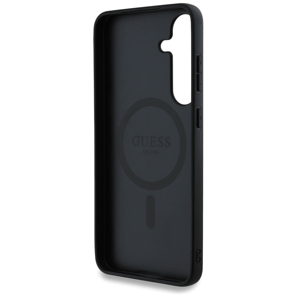 Husa MagSafe pentru Samsung Galaxy S25+ S936, Guess, 4G Circle Classic Logo, Maro