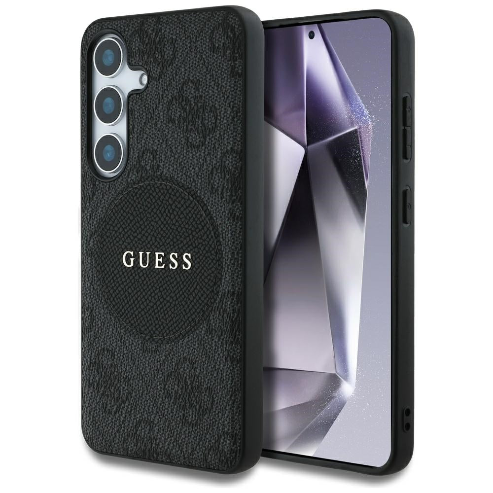 Husa MagSafe pentru Samsung Galaxy S25+ S936, Guess, 4G Circle Classic Logo, Neagra