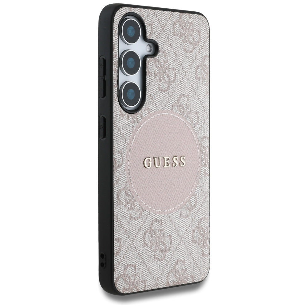 Husa MagSafe pentru Samsung Galaxy S25+ S936, Guess, 4G Circle Classic Logo, Roz