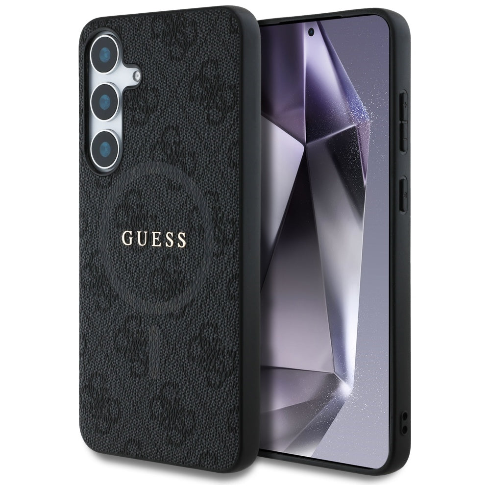 Husa MagSafe pentru Samsung Galaxy S25+ S936, Guess, 4G Ring Classic Logo, Neagra