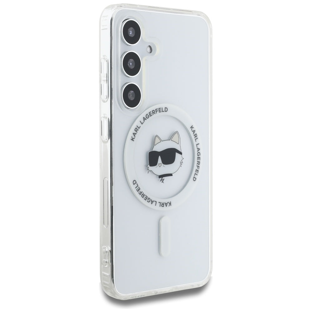 Husa MagSafe pentru Samsung Galaxy S25+ S936, Karl Lagerfeld, IML Choupette's Head, Alba