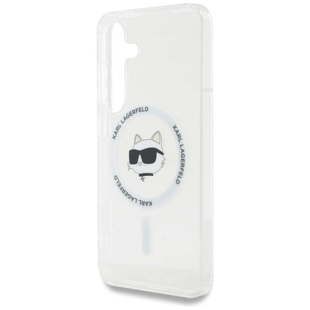 Husa MagSafe pentru Samsung Galaxy S25+ S936, Karl Lagerfeld, IML Choupette's Head, Alba