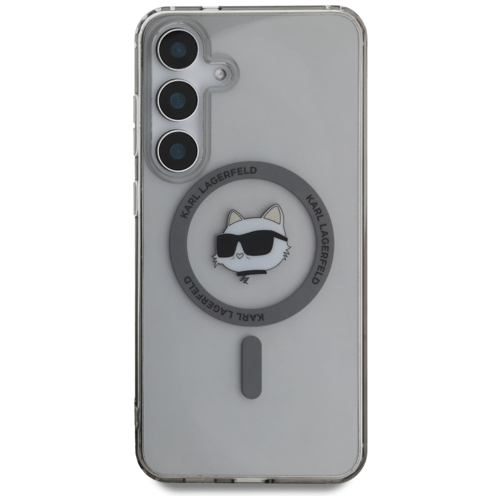 Husa MagSafe pentru Samsung Galaxy S25+ S936, Karl Lagerfeld, IML Choupette's Head, Neagra