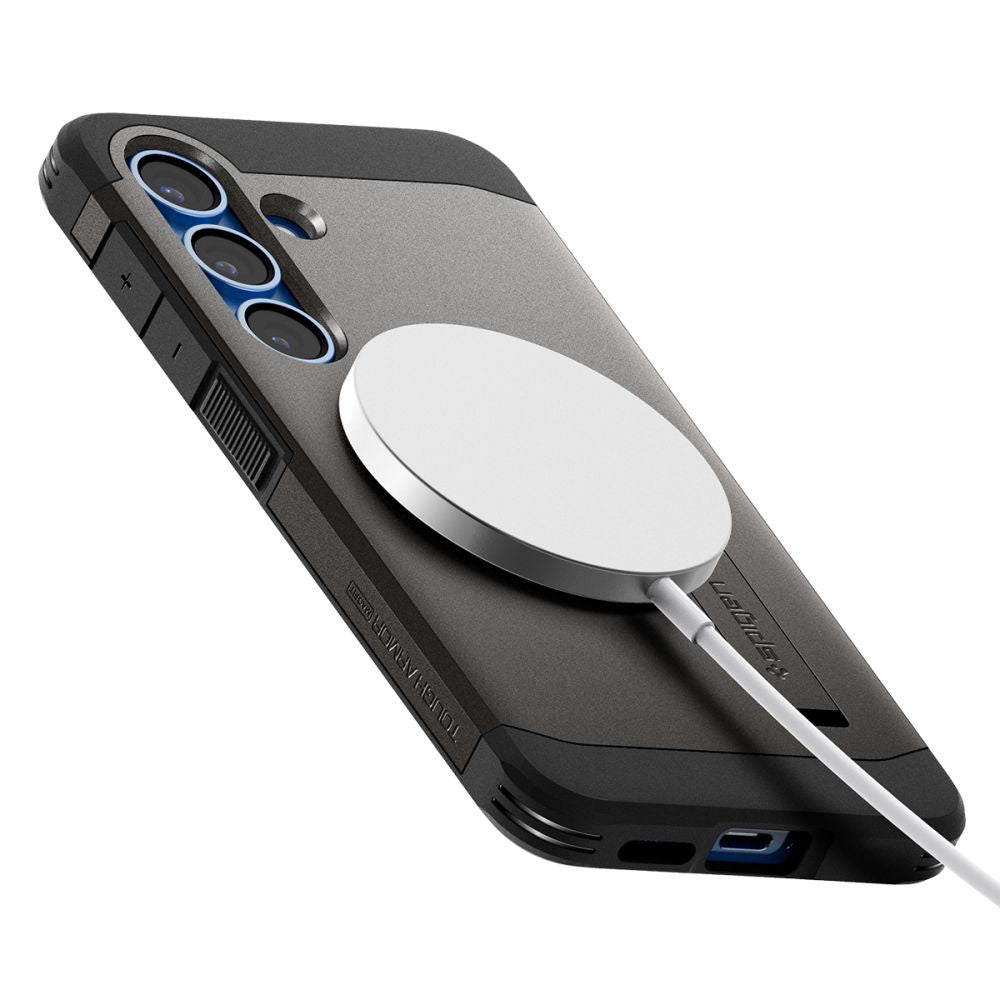 Husa MagSafe pentru Samsung Galaxy S25+ S936, Spigen, Tough Armor, Gri