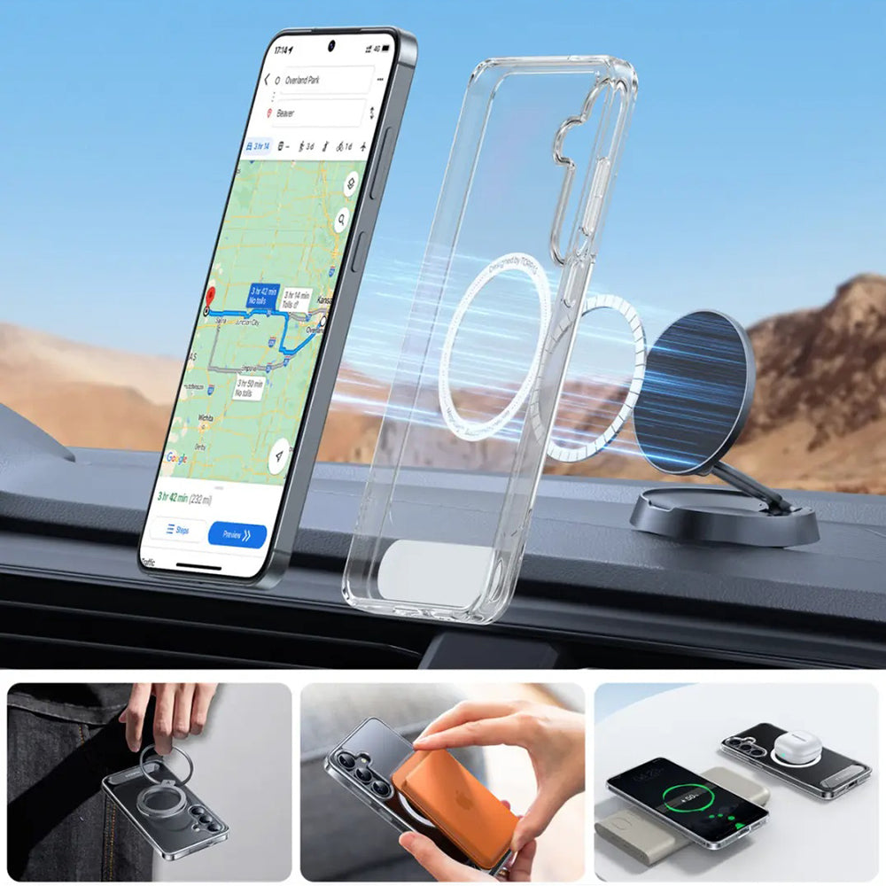 Husa MagSafe pentru Samsung Galaxy S25+ S936, Torras, Pstand, Transparenta